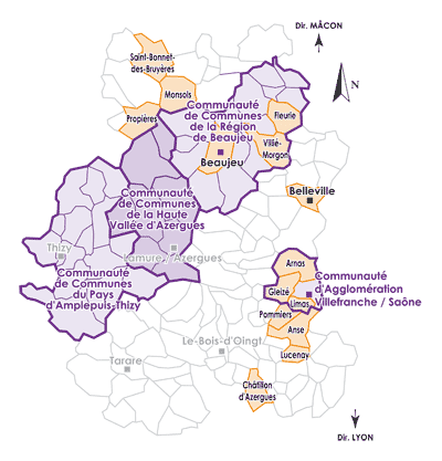 Carte interactive du Beaujolais